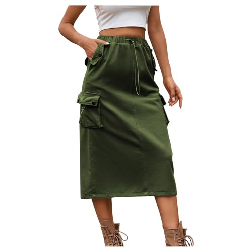 スカート Jichoi CARGO SKIRT PANTS Amazon.com: Women's Denim Cargo Long Skirts Elastic High Waisted